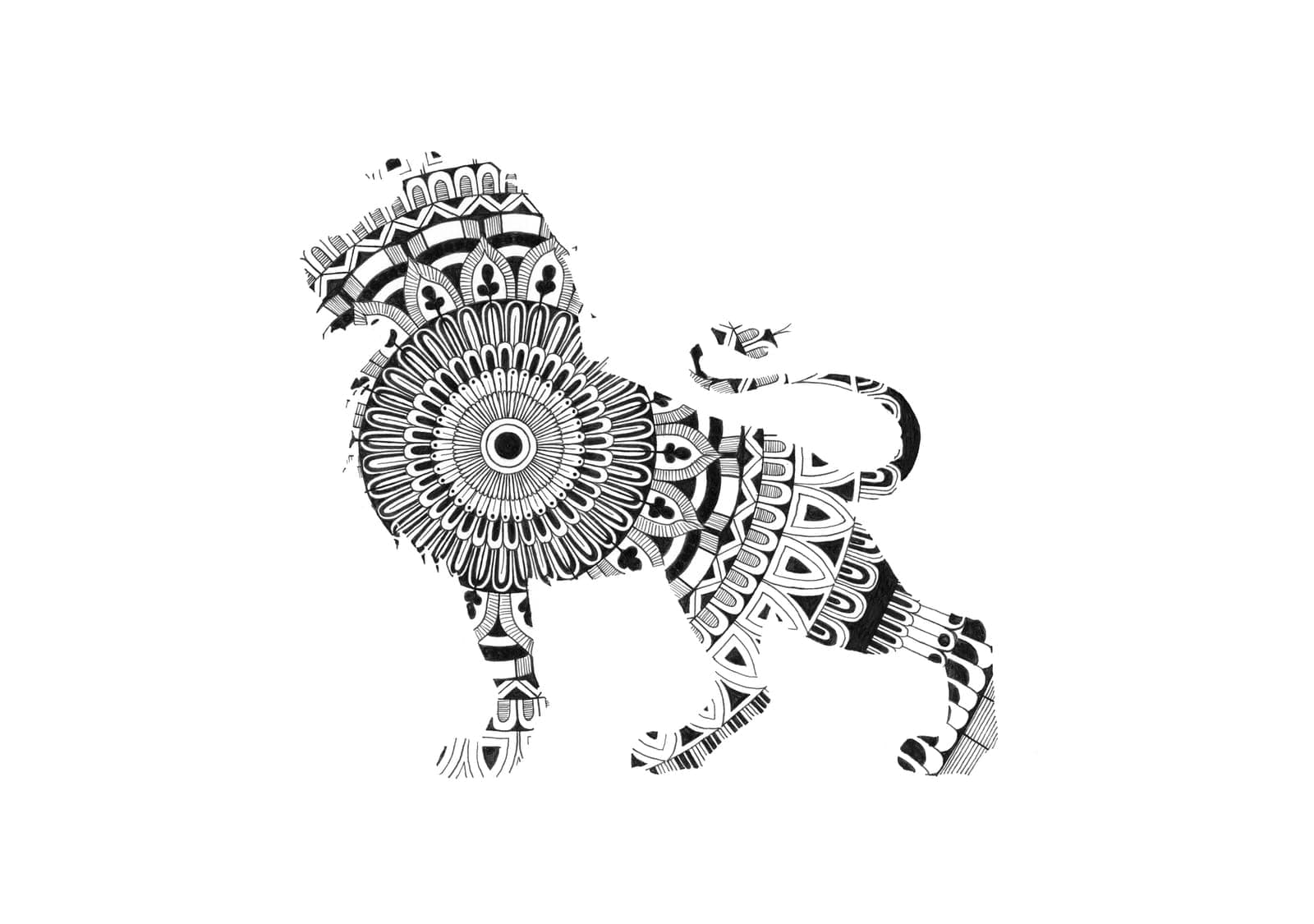 Lion Mandala Art