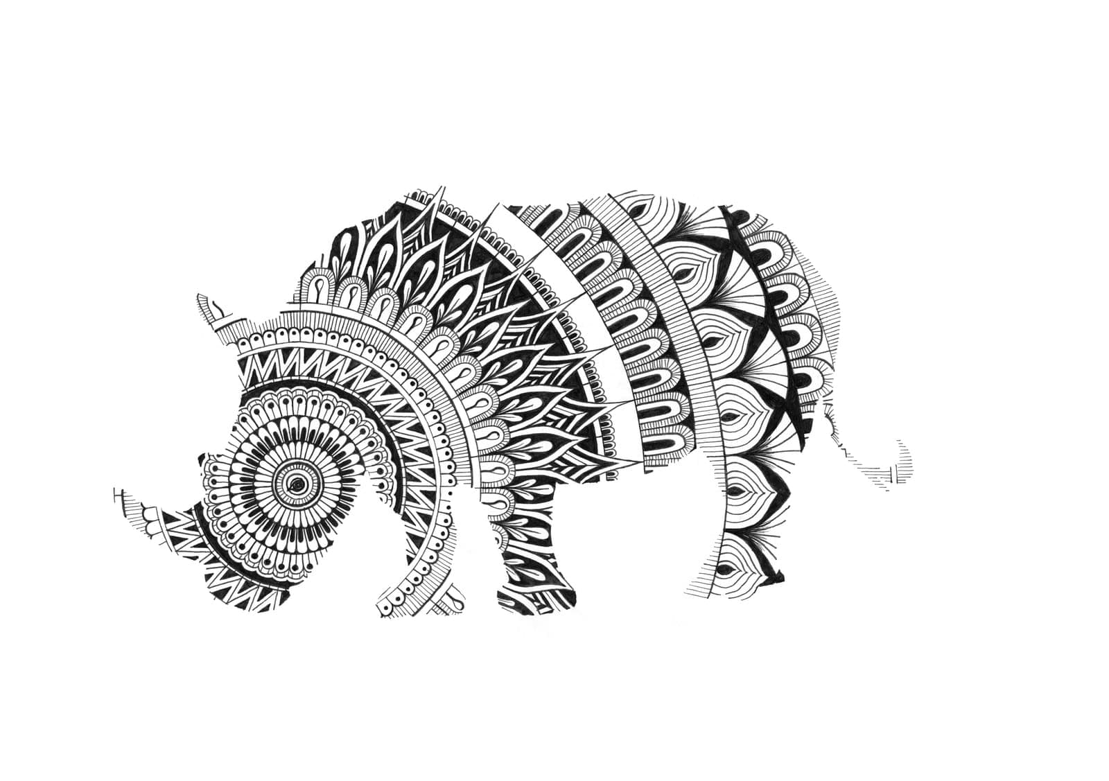 Rhino Mandala Art