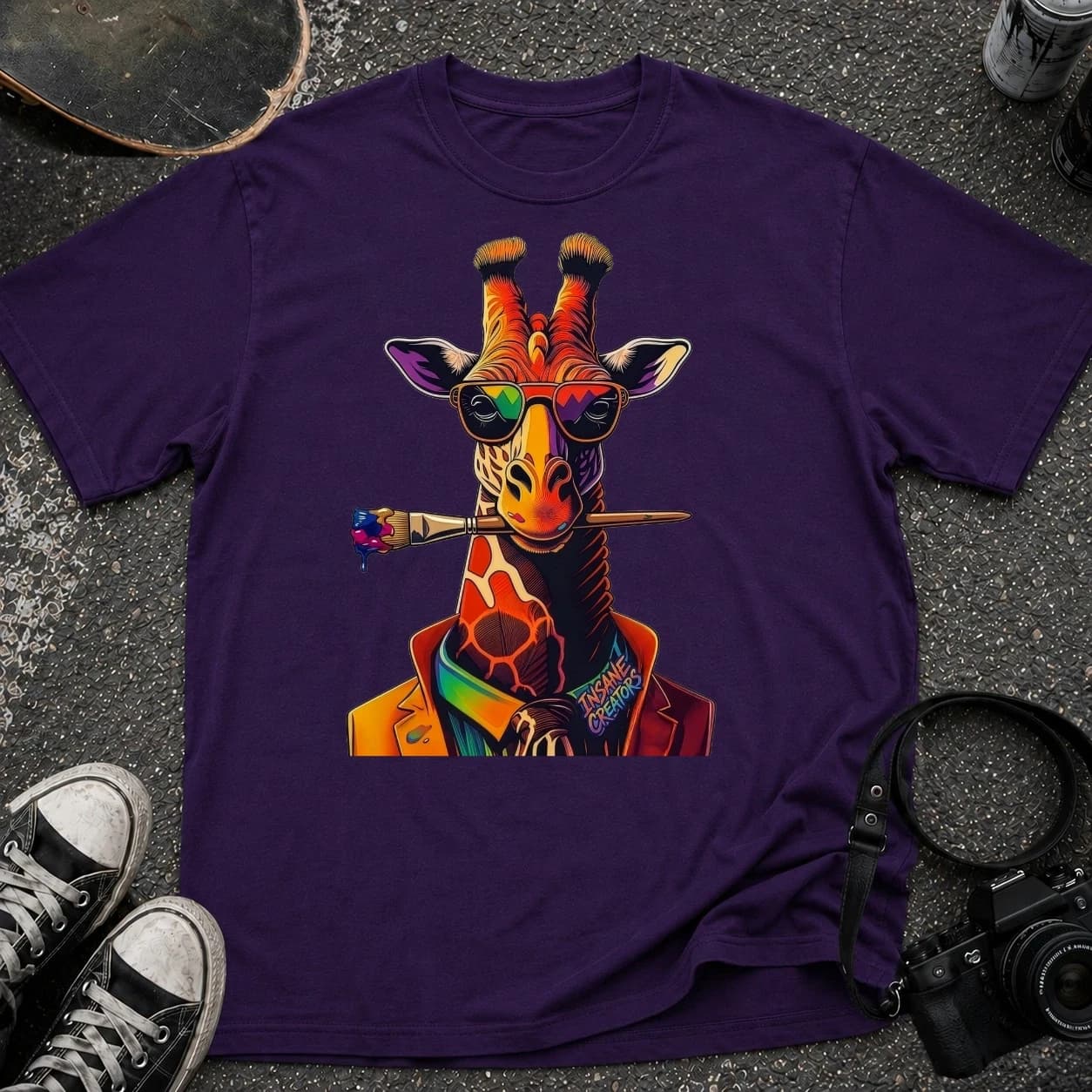 Giraffe Artist T-shirt