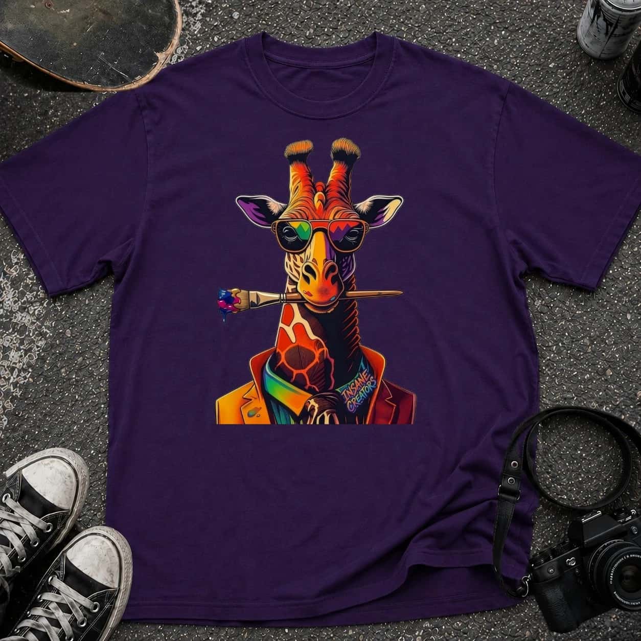 Giraffe Artist T-shirt